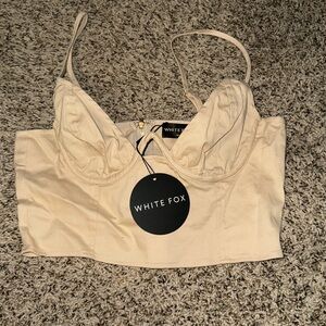 white fox underwire corset top